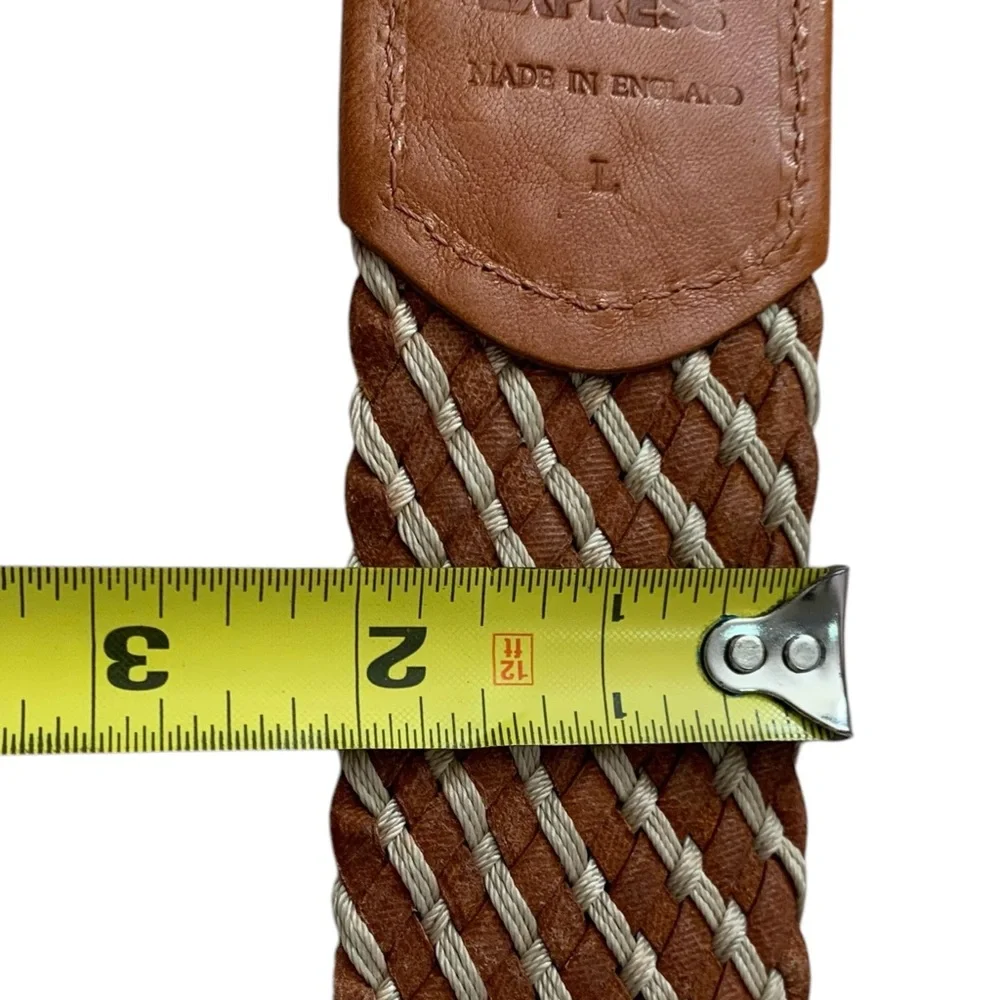 Express Leather Woven Belt Metal Rings Hippie Boho Made In England Large